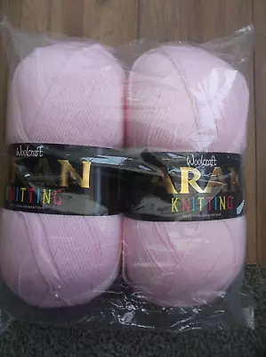 PINK 911 - WOOLCRAFT ARAN KNITTING CROCHET WOOL  2 X  400g BALLS - NEW • £13.50