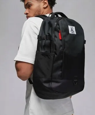 Nike Air Jordan Jumpman Flight Control Backpack Gym Bag Black/White MA0599-023 • $62.50