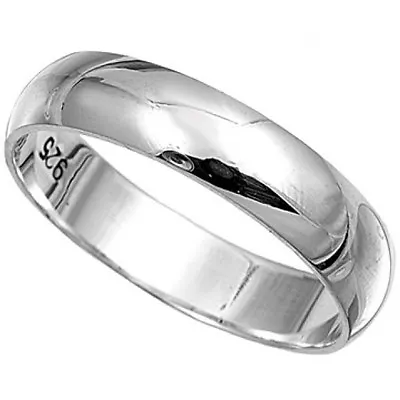 LADIES  STERLING SILVER PLAIN  BAND RING 8MM Wide Various Sizes G-Y  • £18.99