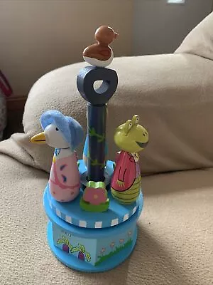 £12.99 • Buy Beatrix Potter Peter Rabbit Wooden Turning Toy Musical Carousel Collectable