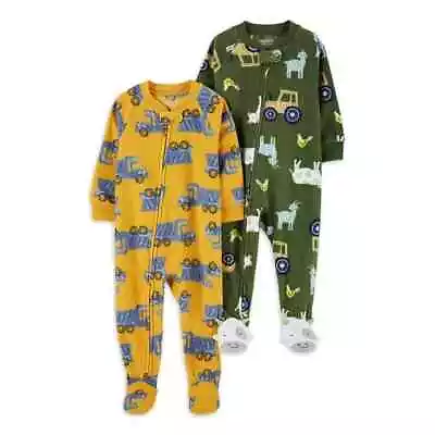 2Pk Carter's Child Of Mine Baby And Toddler Footed Pajamas One-pcs 18M Ylw/Green • $15.19