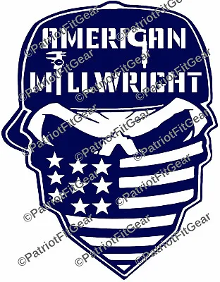 MillwrightAmerican MillwrigSkullMillingMachinistCaliperStickerVinyl Decal • $15.45