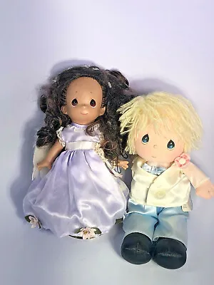 Vtg Precious Moments Set Of 2 Dolls One Musical And One With Feather Wings • $29.95