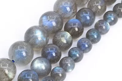 Genuine Natural Gray Labradorite Beads Grade AAA Round Loose Beads 6/7/8/9/10MM • $12.74