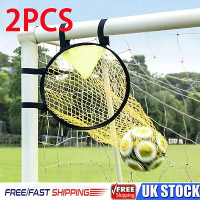 2x Football Target Net Soccer Target Goal Net Soccer Top Bins Goal Target Bags • £11.64