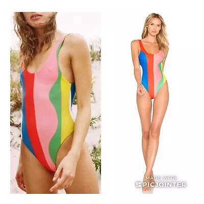 NWT $225 Sz M Mara Hoffman Beachball High Leg Tank One Piece Swimsuit • $225