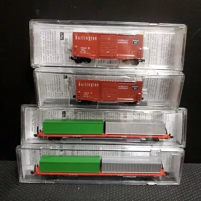 Micro-Trains N Scale Lot Of 4 NIB Burlington Canadian Pacific Flat/Box  • $45