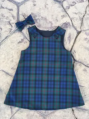 Baird Tartan Pinafore And Hair Bow Babies Children • £36