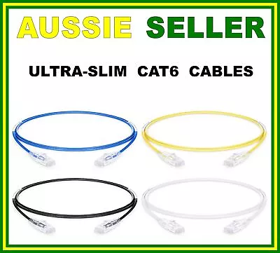 Ultra Slim Thin Network Patch Cable CAT6 0.3m 0.5m 1m 2m 5m Blue Black Yellow • $3.60