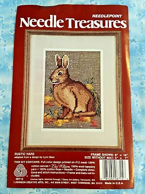 Kit Needle Treasures 06715 RUSTIC HARE 5x7  Needlepoint Elsa Williams New Open • $29.93