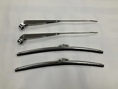 $69.95 • Buy 1967-72  Chevy Truck Polished Stainless Windshield Wiper Arms & Blades Kit Set