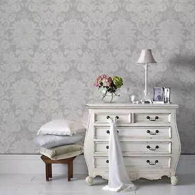 Superfresco Easy  Grey Venetian Damask Wallpaper • £15.99