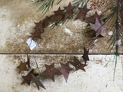 Primitive Rusty Wire Metal Barn Star Garland 6 Feet 18/2  Stars Craft Wedding • $12.95