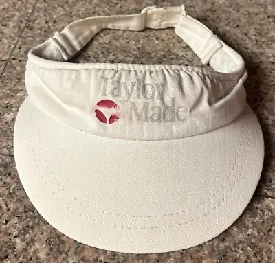 Vintage 1980s Taylor Made Golf Visor Hat Cap White Spellout Logo KC Headware • $15.49