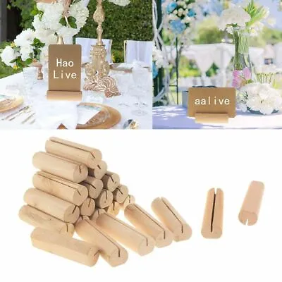 £6.85 • Buy 20 Pieces Wood Place Card Holders Wooden Table Number Holder Memo Stand Clamp