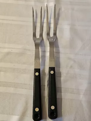 2 Vtg Ekco Vanadium Stainless Steel Meat Fork 12  • $10