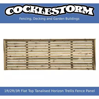 1ft/2ft/3ft Flat Top Tanalised Horizon Trellis Garden Fence Panel • £30