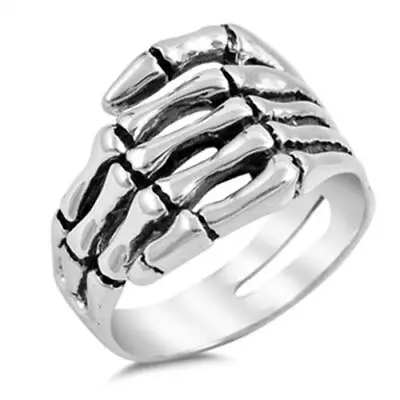 925 Sterling Silver Skeleton Hand Fashion Ring New Size 7-14 • $37.52