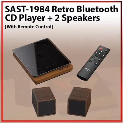 SAST-1984 SA-058 Retro CD Player Bluetooth CD Player + 2 Speaker Audio Set Kit • $199