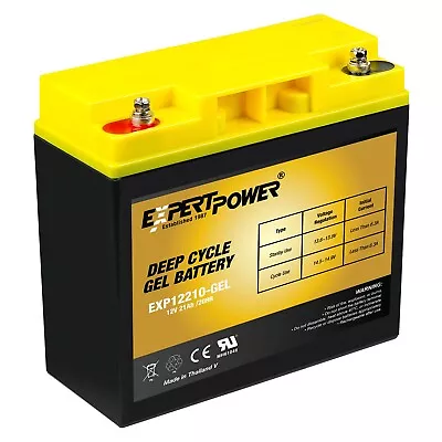 12V 21AH GEL DEEP CYCLE Battery Replaces 51814 6fm17 6-dzm-20 6-fm-18 Lcx1220p • $54.99