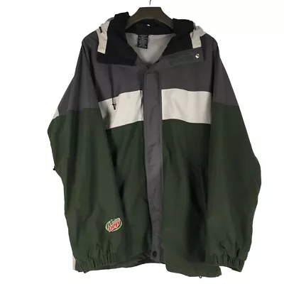 Mountain Dew + Vans Jacket Men's L  Logo Hooded Full Zip Green White Gray • $29.99