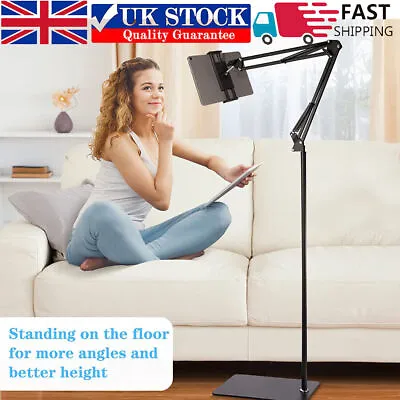 Universal 360° Adjustable Floor Stand Holder For Tablet IPad IPhone 4.5-12.9inch • £13.89