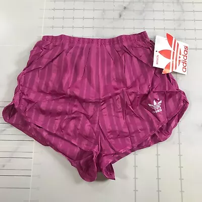 Vintage Adidas Running Shorts Womens Medium 32-34 Pink Purple Shimmery Striped • $99.99