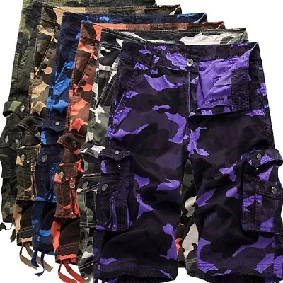 Mens Cargo Combat Shorts Casual Half Pants Army Camouflage Military Shorts • $30.99