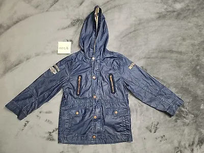 Mayoral Designed In Spain Jacket Boys Sz 7 122cm Blue Zup Up And Button Hooded • $14.99