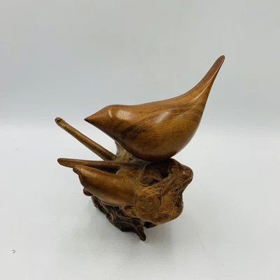 $65 • Buy Vintage Miles Greer  Hand Carved Wood Song Bird Sculpture Mid Century Modern