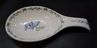 Retro 1980s Floral Garden Thomson Pottery Vintage 7.5  Long Porcelain Spoon Rest • $15