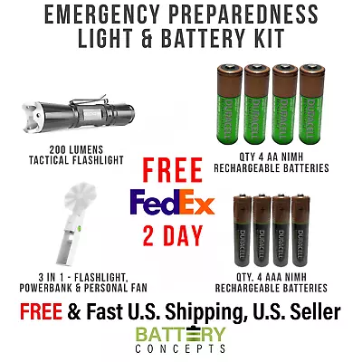 Camping Gear Light & Battery Kit - Duracell 4PK AA & 4PK AAA 2 Flashlights • $59.99