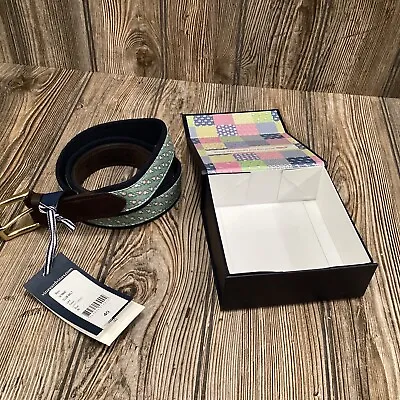 RARE~ Vineyard Vines Mens Canvas 1A19660 Lacrosse Club Belt Light Green Size 40 • $79.99