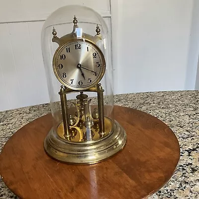 Antique 400 Day Anniversary Class Dome Clock With Silvered Dial. • $19.99