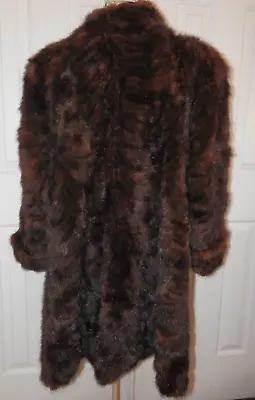 Women's Vintage Genuine Real Mink Fur Long Coat Size XL (estimated) • $185.25