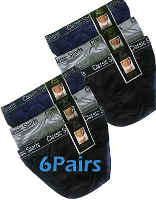 Mens Classic Sport Briefs 6 Cotton Blend Slips Underwear Hipster Pants All Sizes • £11.95