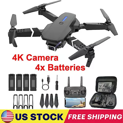 RC Drone With 4K HD Dual Camera WiFi FPV Foldable Quadcopter Aircraft +4 Battery • $24.99