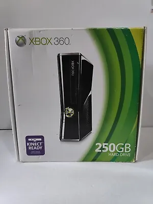 Boxed Xbox 360 Slim Black Wi-Fi Console 250GB With Controller And Cables +Games • $273