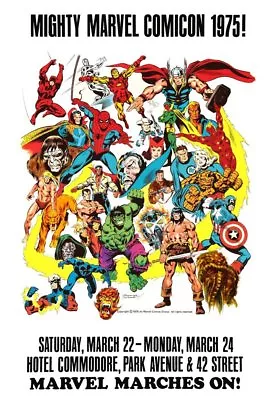 Marvel Comics Reproduction 1975 COMICON 18 X 26 Inch Poster - Superheros  • $40