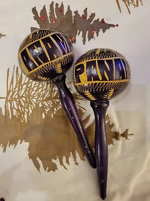 Hand Carved Hand Painted Vintage Maracas Shakers From Panama • $6.99