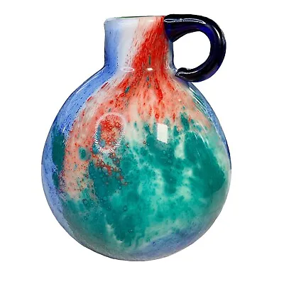 Italian Murano Blown Glass Ewer Pitcher Vase Large 9in • $59.49