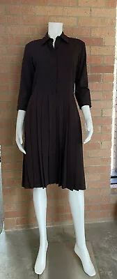 MELISSA MASSE Made To Measure BUTTON FRONT DAY DRESS SECRETARY DRESS Pleated M • $79.99