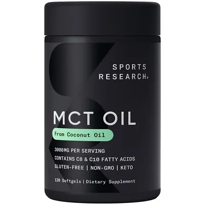 SR Keto MCT Oil - Fuel For Brain & Body - From Non-GMO Coconuts (120 Softgels) • $16.95