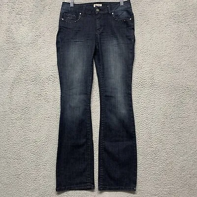 Mudd Jeans Women's Sz 7 Bootcut 5-Pocket Blue Denim Decorative Buttons & Sequins • $12.57