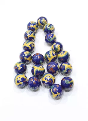 Beads Chinese Porcelain Large Blue Dragon Bead • $3