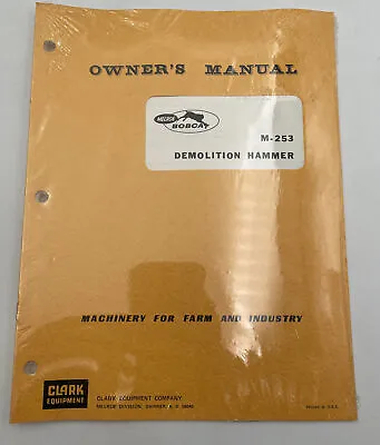 Bobcat Demolition Hammer Owners Manual M-253 New Still Sealed Demo M253 Melroe • $14.95