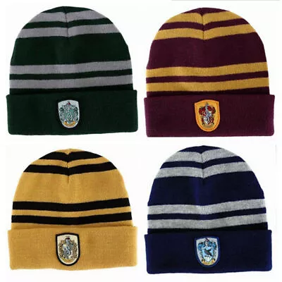 Harry Potter Gryffindor Hufflepuff Ravenclaw Striped Beanie Cap Cosplay Costume' • $12.59