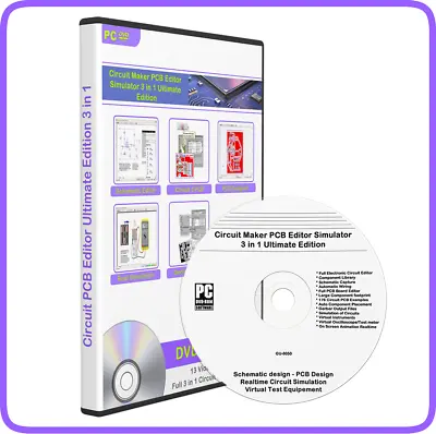 PCB Designer Software Ultimate Virtual Circuit Simulation CAD Learn Electronics • £18.87