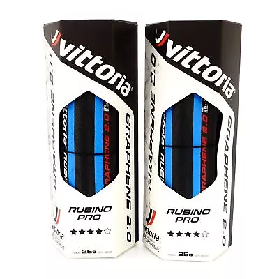 Vittoria Rubino Pro Road Tire G2.0 GRAPHENE 700 X 25c Black/Blue 1 Or 2  Tires • $47.90