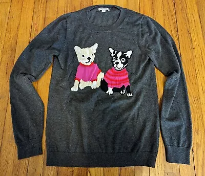 J.Crew Mercantile Sweater Womens M French Bulldog Merino Wool Blend Lightweight • $30